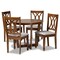 Baxton Studio Aggie Grey Upholstered and Walnut Wood 5-Piece Dining Set 173-9882-10897 - alternate 1